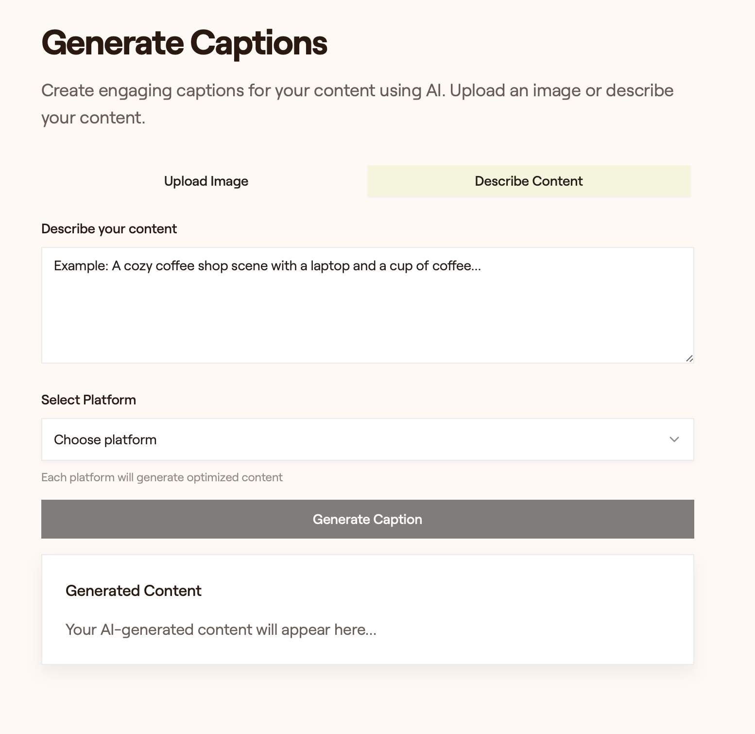 Generate captions feature